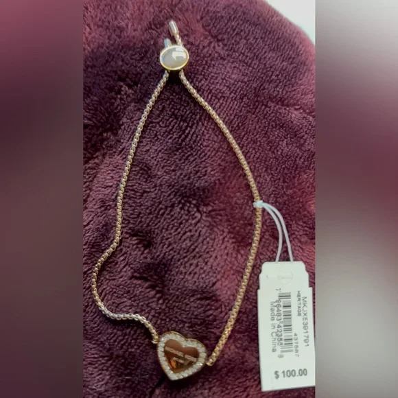 💕Michael Kors Rose Gold Heart Charm Bracelet - Picture 6 of 9
